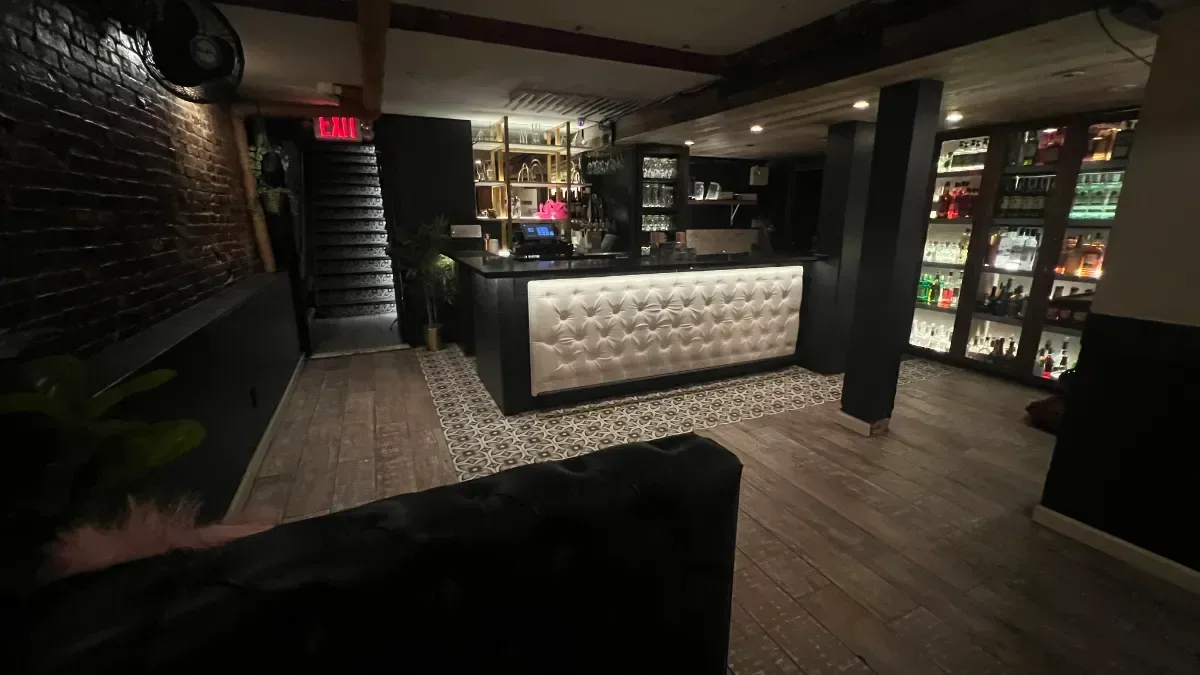 The private bar in the party room at Loreley Beer Garden